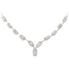 Platinum 14.05ctw Marquise Cut Diamond Necklace