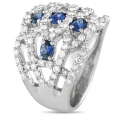 Platinum 1.40ct Diamond and Sapphire Ring