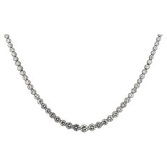 Platinum 14.21 Carat Diamond Riviera Necklace