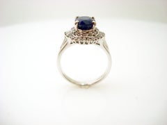 Platinum 1.42ct Blue Sapphire and Diamond Ring