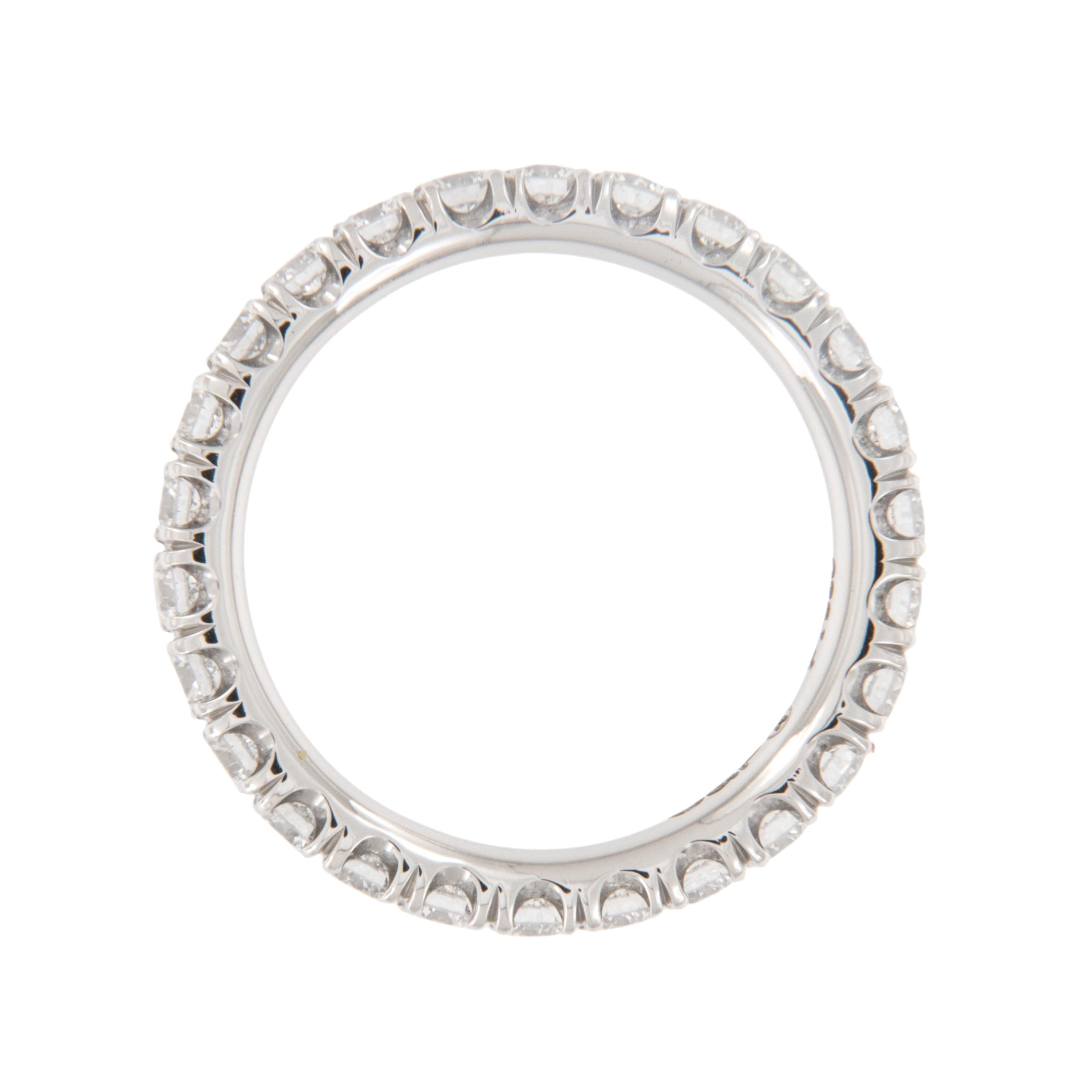 Contemporary Platinum 1.45 Cttw Diamond Eternity Band for Campanelli & Pear by WR Designs For Sale