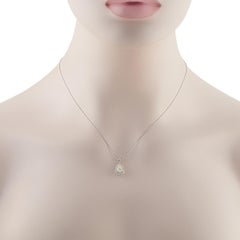 Platinum 1.45ct Diamond Pendant Necklace #5436