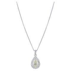 Platinum 1.45ct Diamond Pendant Necklace #5436