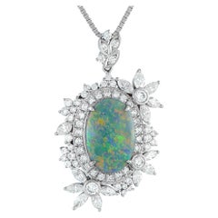 Platinum 1.46ct Diamond and Opal Necklace MF35-101525