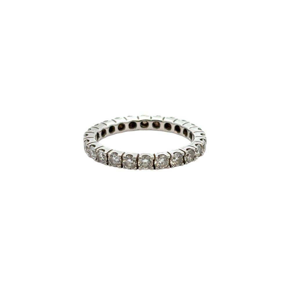 Platinum 1.46ctw Natural Round Diamond Wedding Band Eternity Ring en Excelente estado para la venta en Boca Raton, FL