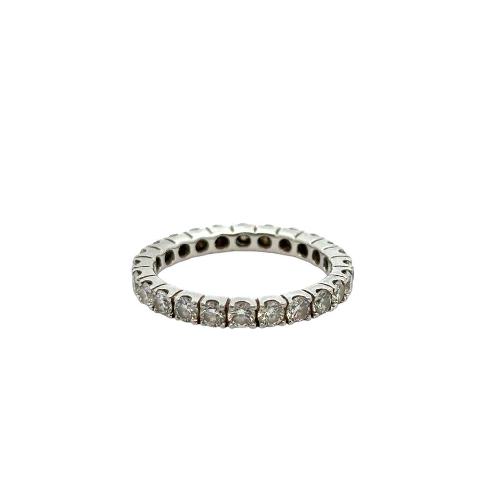 Femenino o masculino Platinum 1.46ctw Natural Round Diamond Wedding Band Eternity Ring en venta