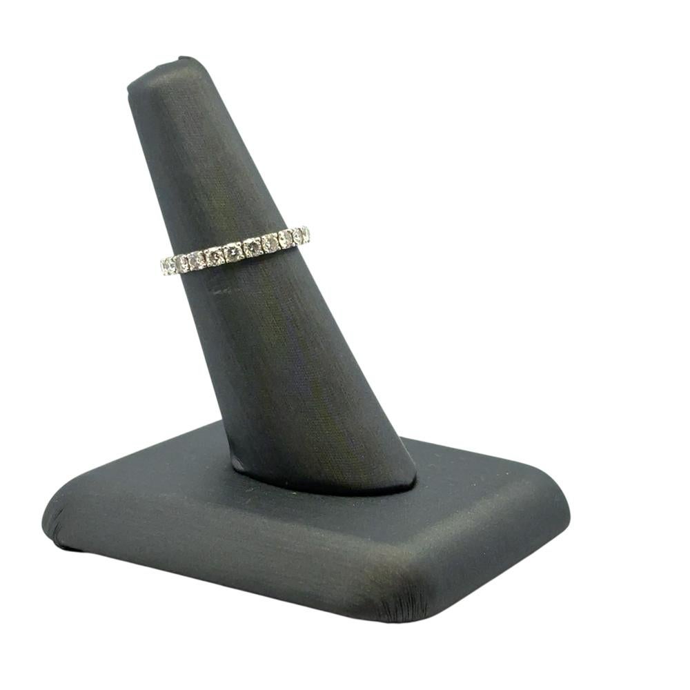 Platinum 1.46ctw Natural Round Diamond Wedding Band Eternity Ring en venta 1