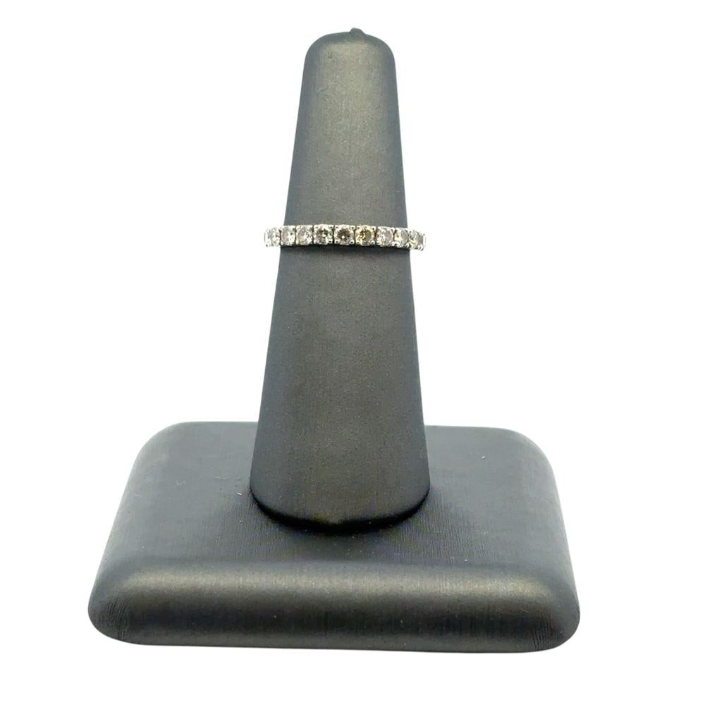 Platinum 1.46ctw Natural Round Diamond Wedding Band Eternity Ring en venta 3