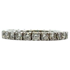 Platinum 1.46ctw Natural Round Diamond Wedding Band Eternity Ring