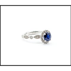 Platinum 1.47ct Madagascar Sapphire & Diamond Ring