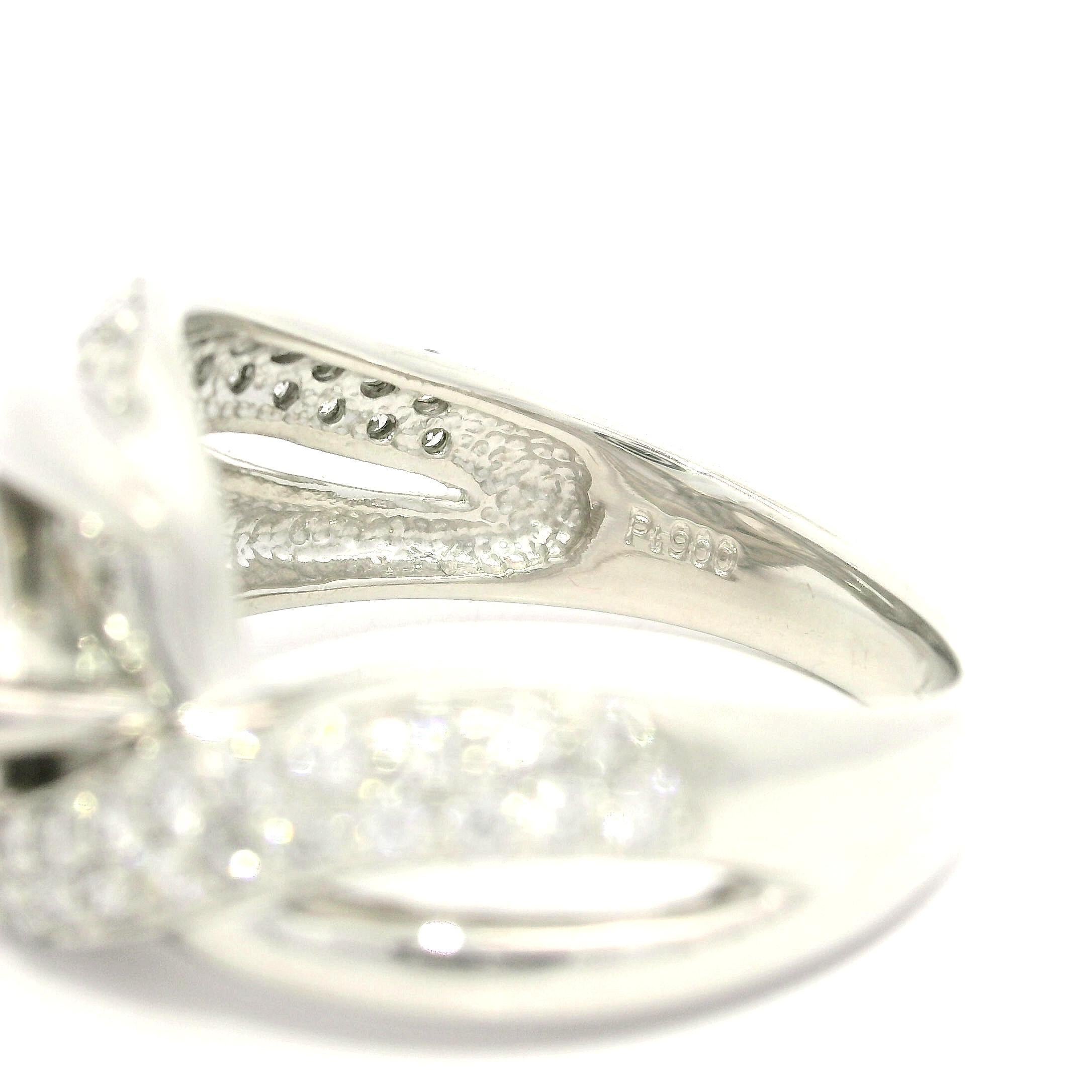Platin 1,47ctw Marquise Solitär Diamant Pave Bypass Stil Band Ring im Angebot 8