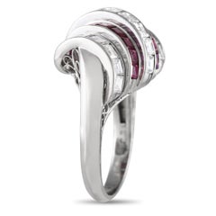Platinum 1.48ct Diamond and Ruby Ring