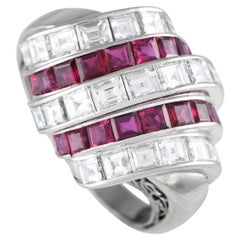 Platinum 1.48ct Diamond and Ruby Ring