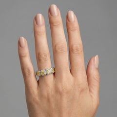 Platinum 14K (or 18k upon request) Gold Cushion Cut Diamond Eternity Band Ring