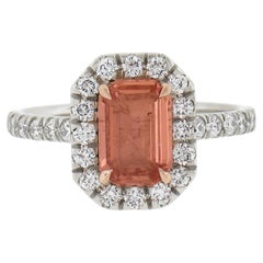 Platinum & 14K Rose Gold 2.27ct GIA Orange Sapphire & Diamond Low Profile Ring