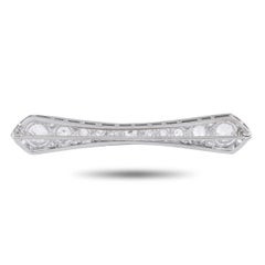 Platinum, 14K White Gold 3.50ct Diamond Art Deco Brooch MF15-102025