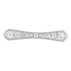 Platinum, 14K White Gold 3.50ct Diamond Art Deco Brooch MF15-102025