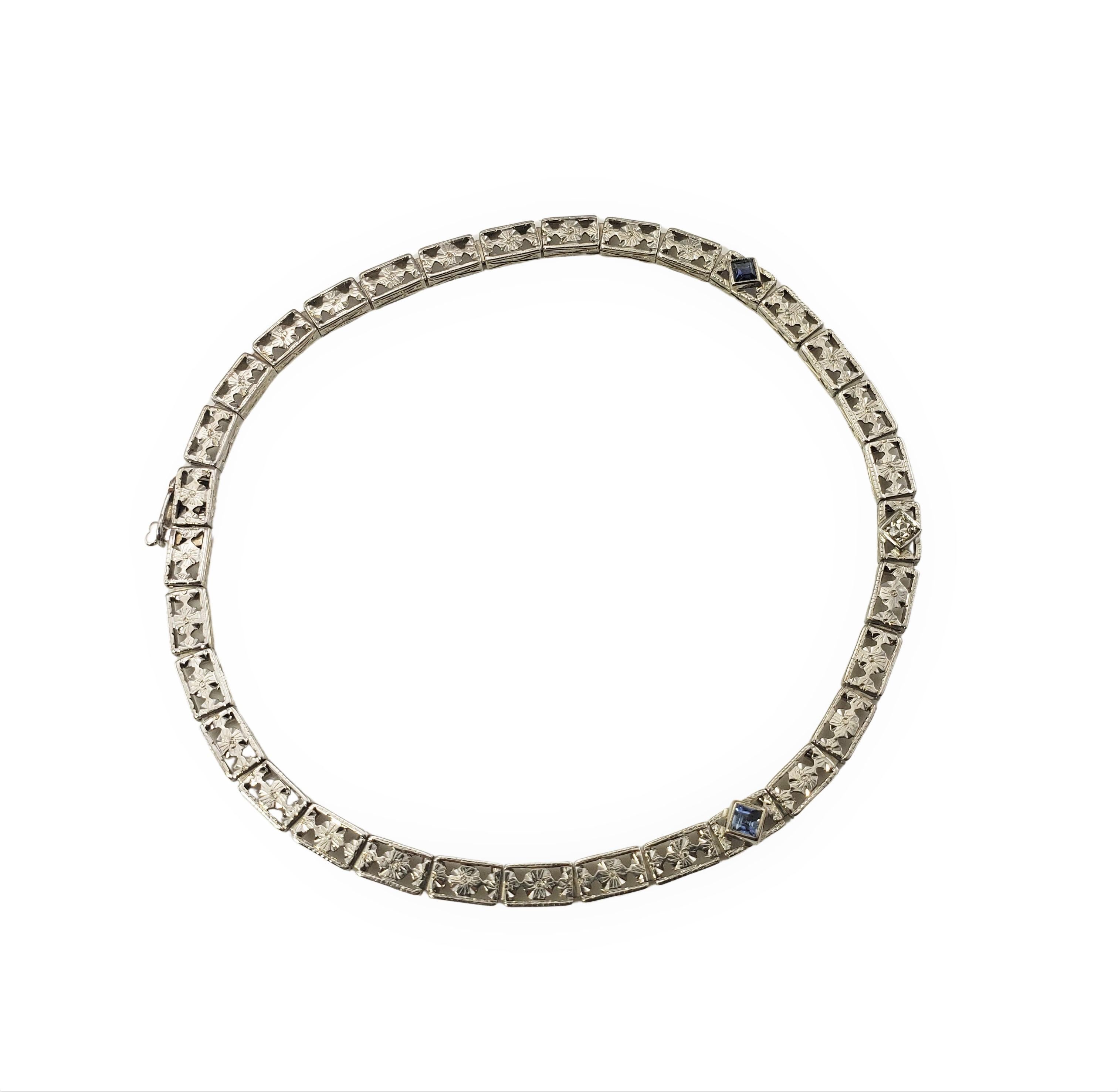 Platinum & 14kt White Gold Filigree Diamond Bracelet 1