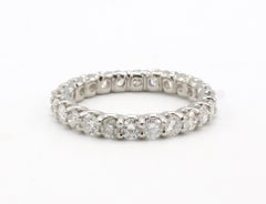 Platinum 1.50 Carat Natural Round Diamond Eternity Band Ring