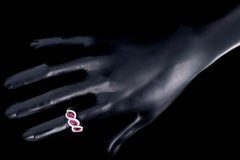 Platinum 1.50 Carat Oval Cut Rubies and Diamond Band
