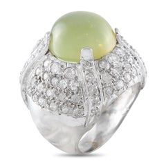 Anello in platino con diamante e occhio di gatto da 1,50 carati MF12-050526