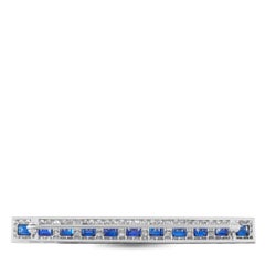 Platinum 1.50ct Diamond and Sapphire Art Deco Bar Brooch MF10-062426