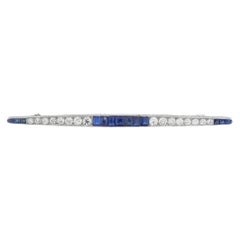 Platinum 1.50ct Diamond and Sapphire Art Deco Pin MF13-062626