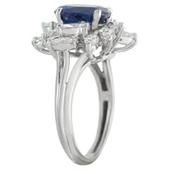 Anillo de platino con diamante y zafiro de 1,50 ct MF37-051526