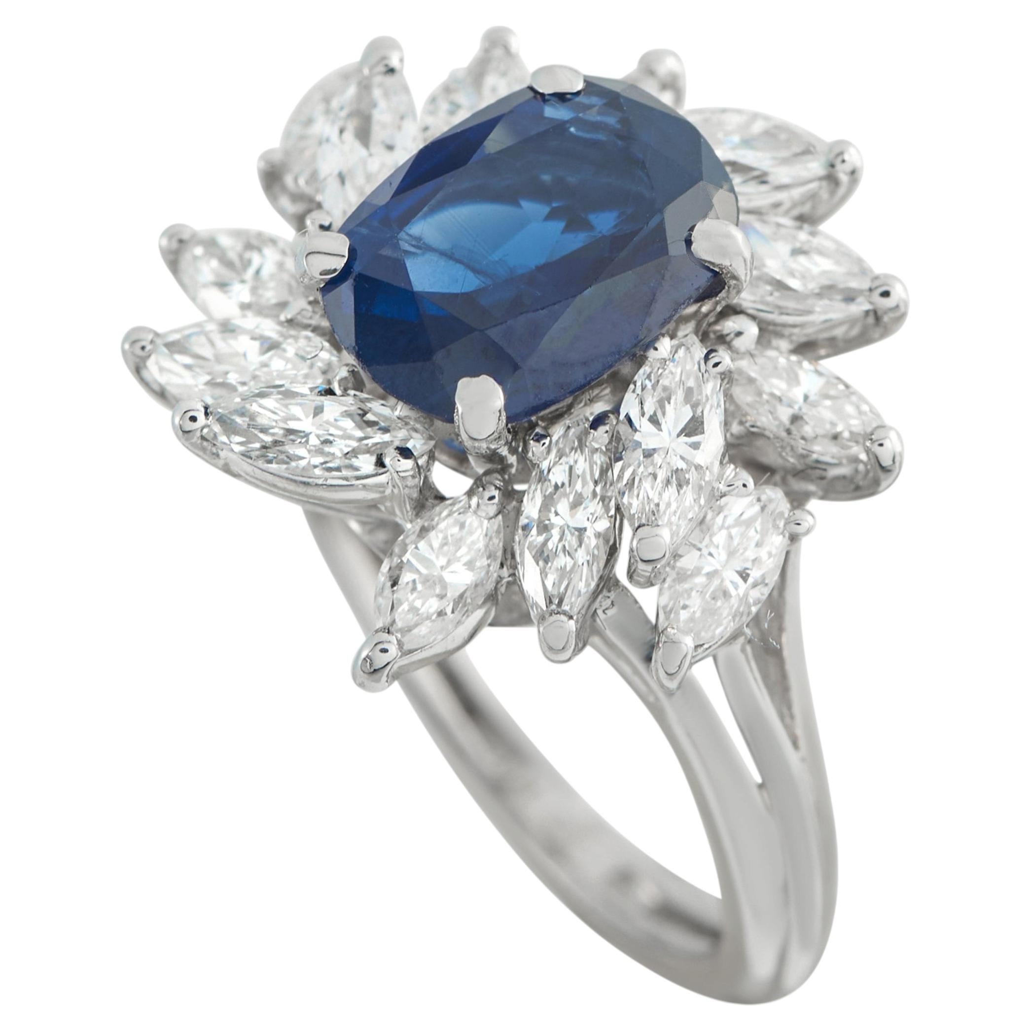 Platinum 1.50ct Diamond and Sapphire Ring MF37-051526