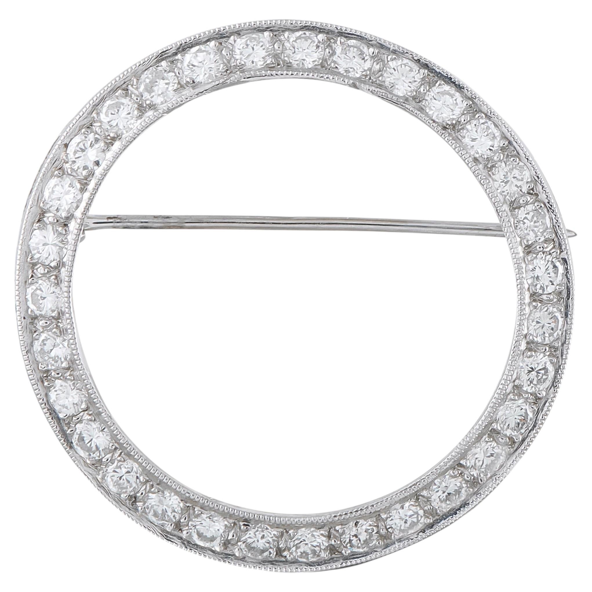 Platinum 1.50ct Diamond Circular Brooch MF28-062426