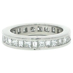 Platinum 1.50ctw G VS1 Baguette Princess Cut Diamond Channel Eternity Band Ring