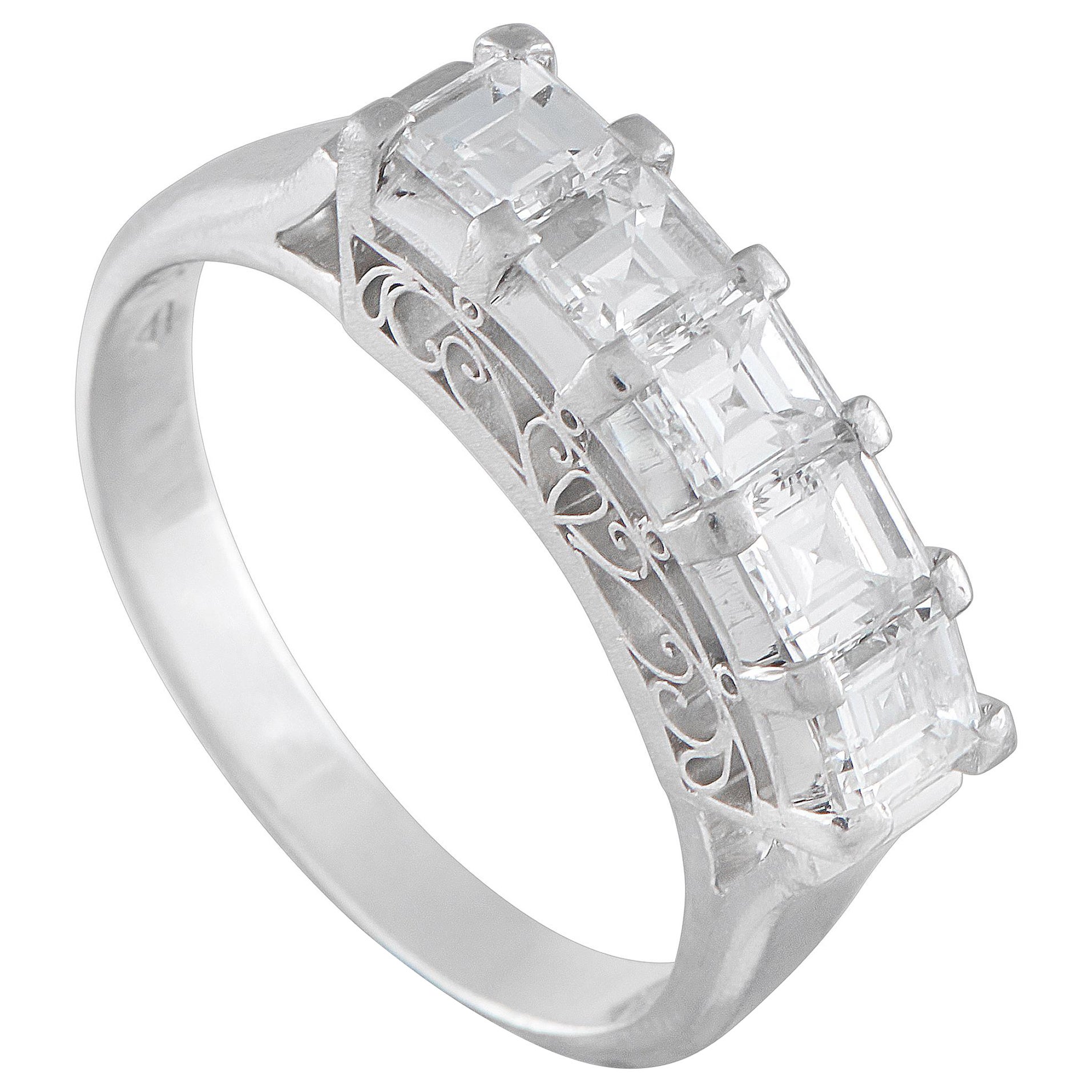 Platin 1,51ct Diamant Fünf-Stein-Ring #5330