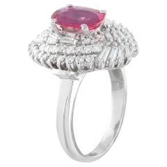 Bague en platine 1,52ct diamant et rubis MF38-052126