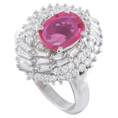 Bague en platine 1,52ct diamant et rubis MF38-052126