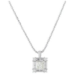 Platinum 1.53ct Diamond Pendant Necklace #5327