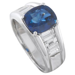Platinum 1.54ct Diamond and Sapphire Ring MF33-052126