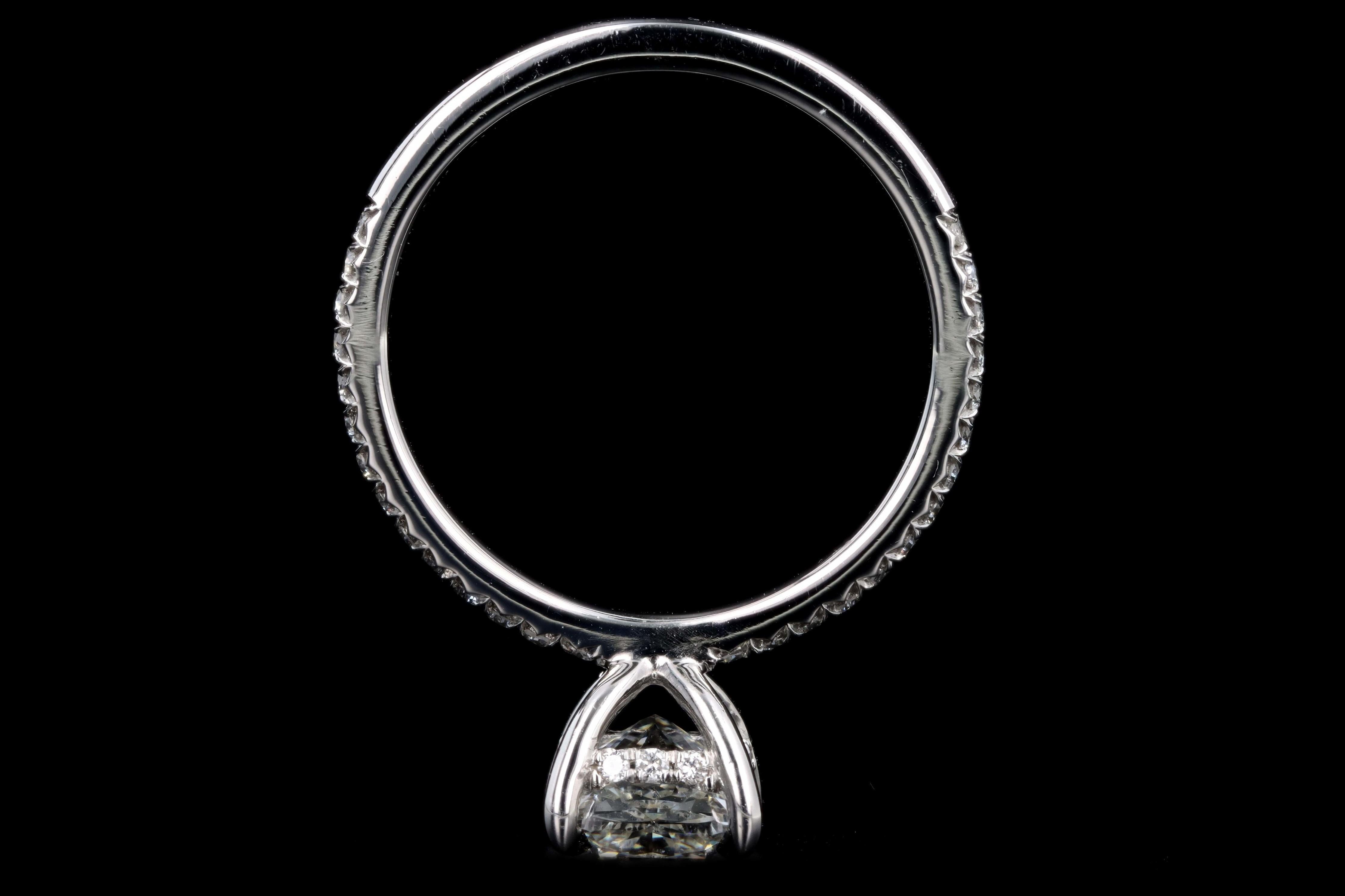 Platinum 1.60 Carat Cushion Cut Diamond Engagement Ring 1