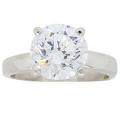 Platinum 1.61 Carat Round Diamond Solitaire Ring