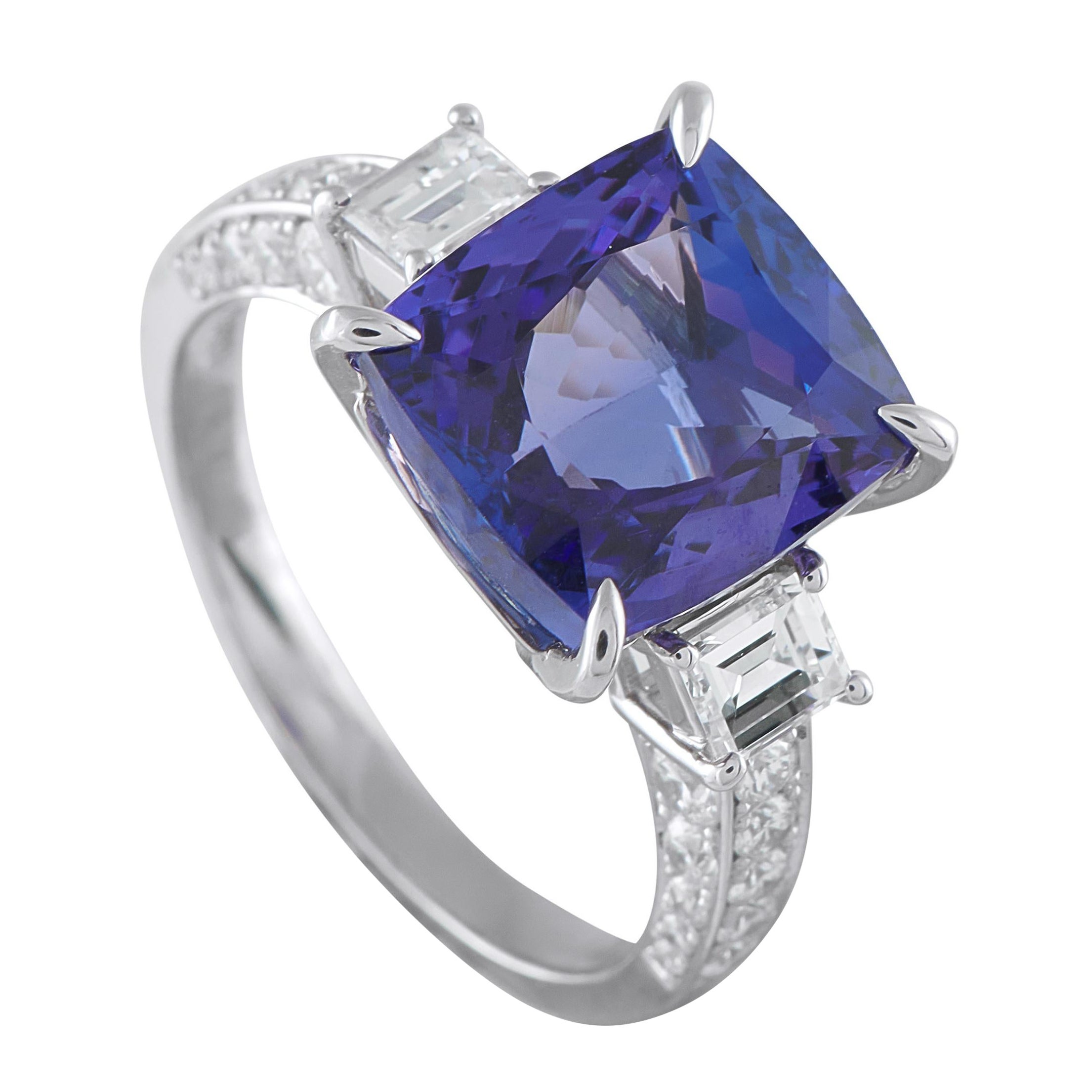 Platinum 1.64ct Diamond and Tanzanite Ring #5212