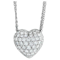 Platinum 1.65ct Diamond Heart Necklace MFG16-012826