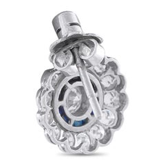 Platin-Ohrringe mit 1,66 Karat Diamanten und Saphiren MF32-030326