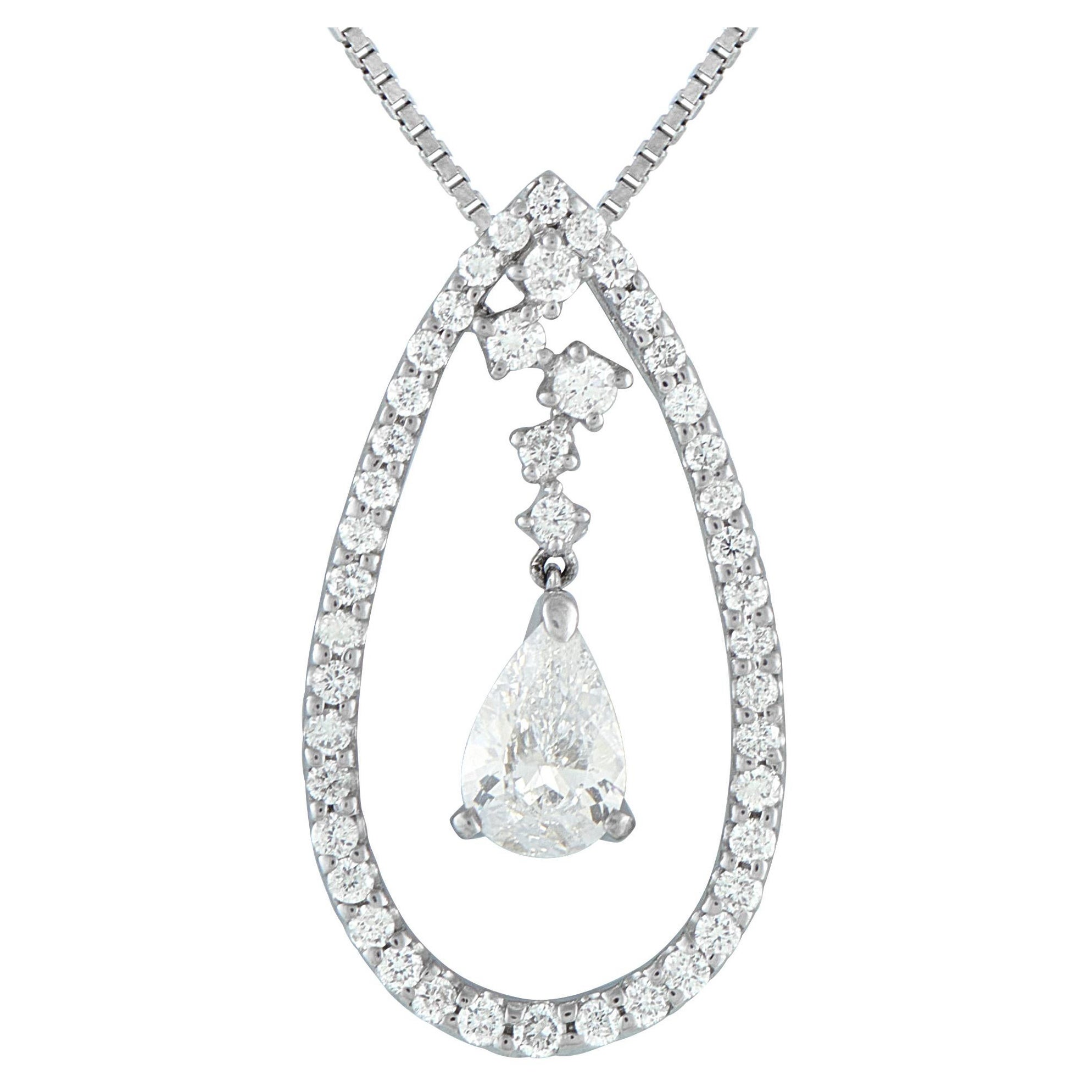 Platinum 1.67ct Diamond Teardrop Necklace MF52-101525