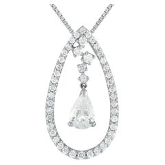 Platinum 1.67ct Diamond Teardrop Necklace MF52-101525