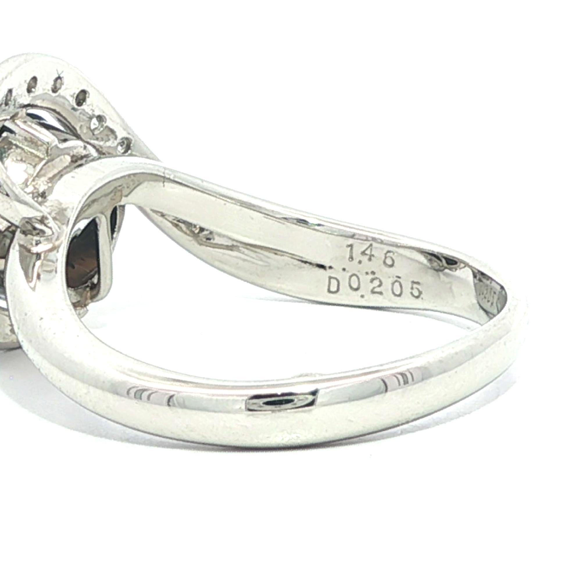 Bague en platine 1,67ct Cabochon ovale d'opale noire avec diamant Bypass Design en vente 8