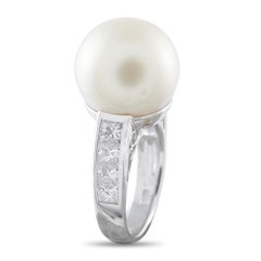 Platinum 1.69ct Diamond and Pearl Ring MF24-013026