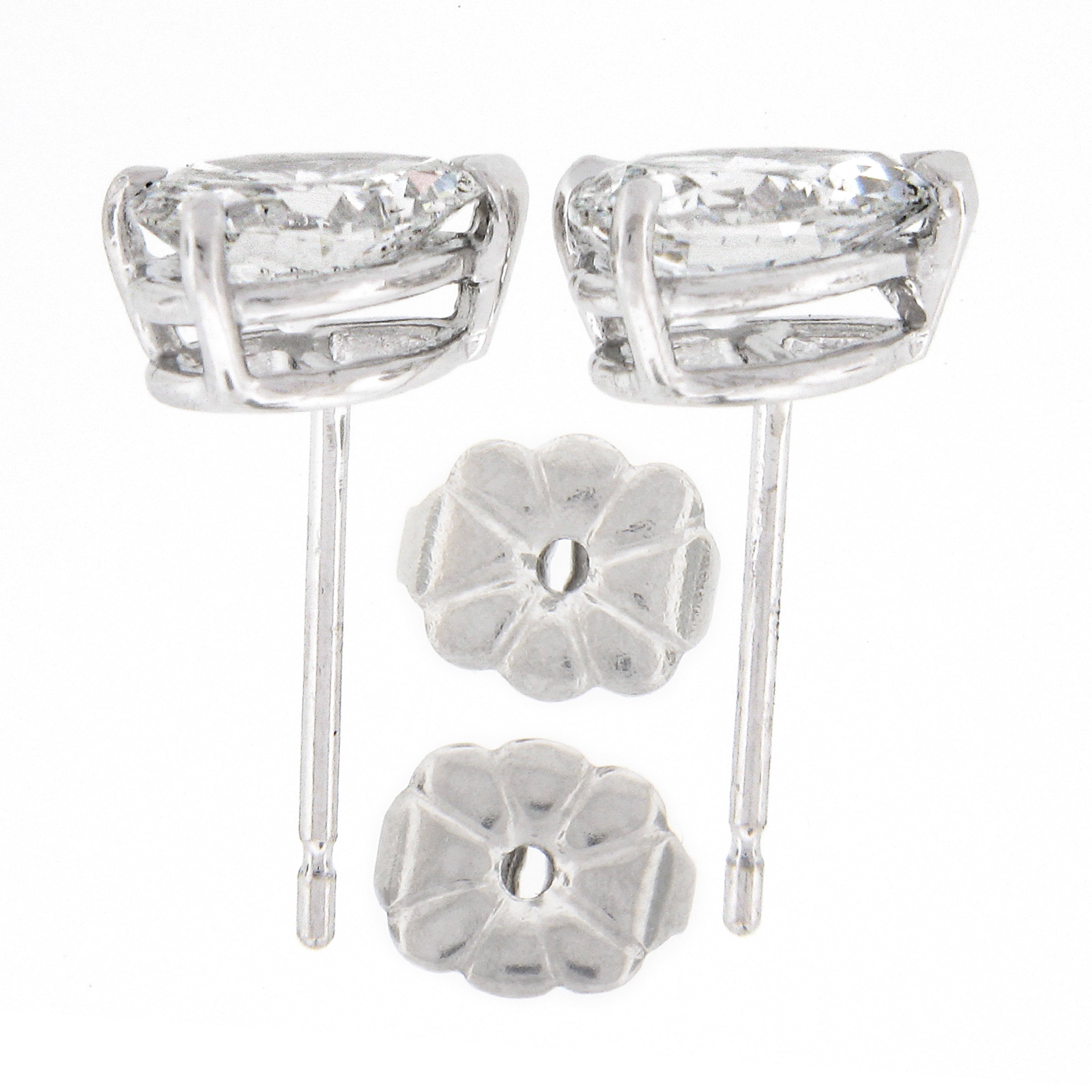 Women's Platinum 1.69ctw GIA Certified Pear Brilliant Old Cut Diamond Stud Earrings