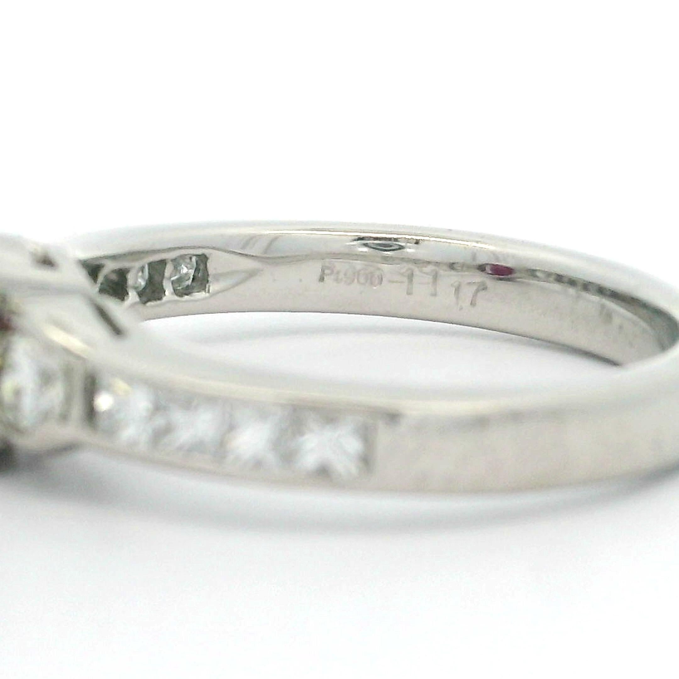 Oval Cut Platinum 1.6ctw Oval Ruby w/ Round & Princess Cut Diamond Sides Well Made Ring