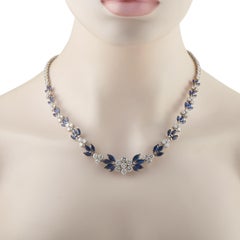 Collier en platine de 17,0 carats, avec diamants et saphirs MF04-060526
