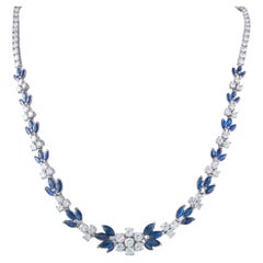 Collier en platine de 17,0 carats, avec diamants et saphirs MF04-060526