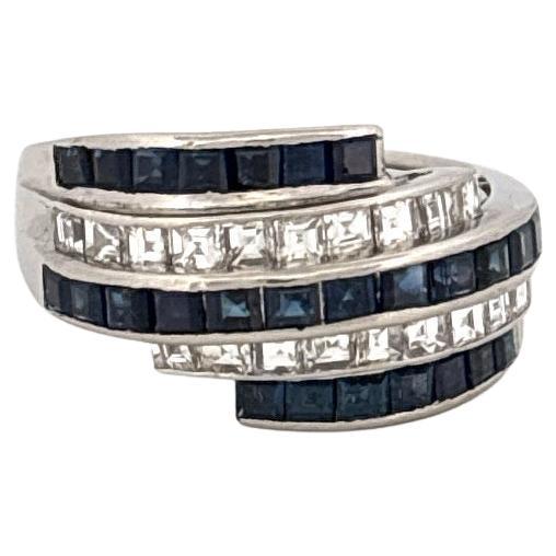 Platin 1,74 Karat Saphir & 0,82 Karat Diamant Estate Ring